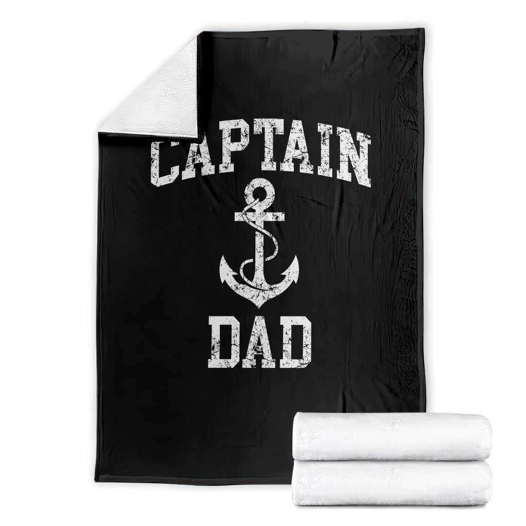 Captain Dad Throw Blanket Boat Pontoon Father Fishing Sailor