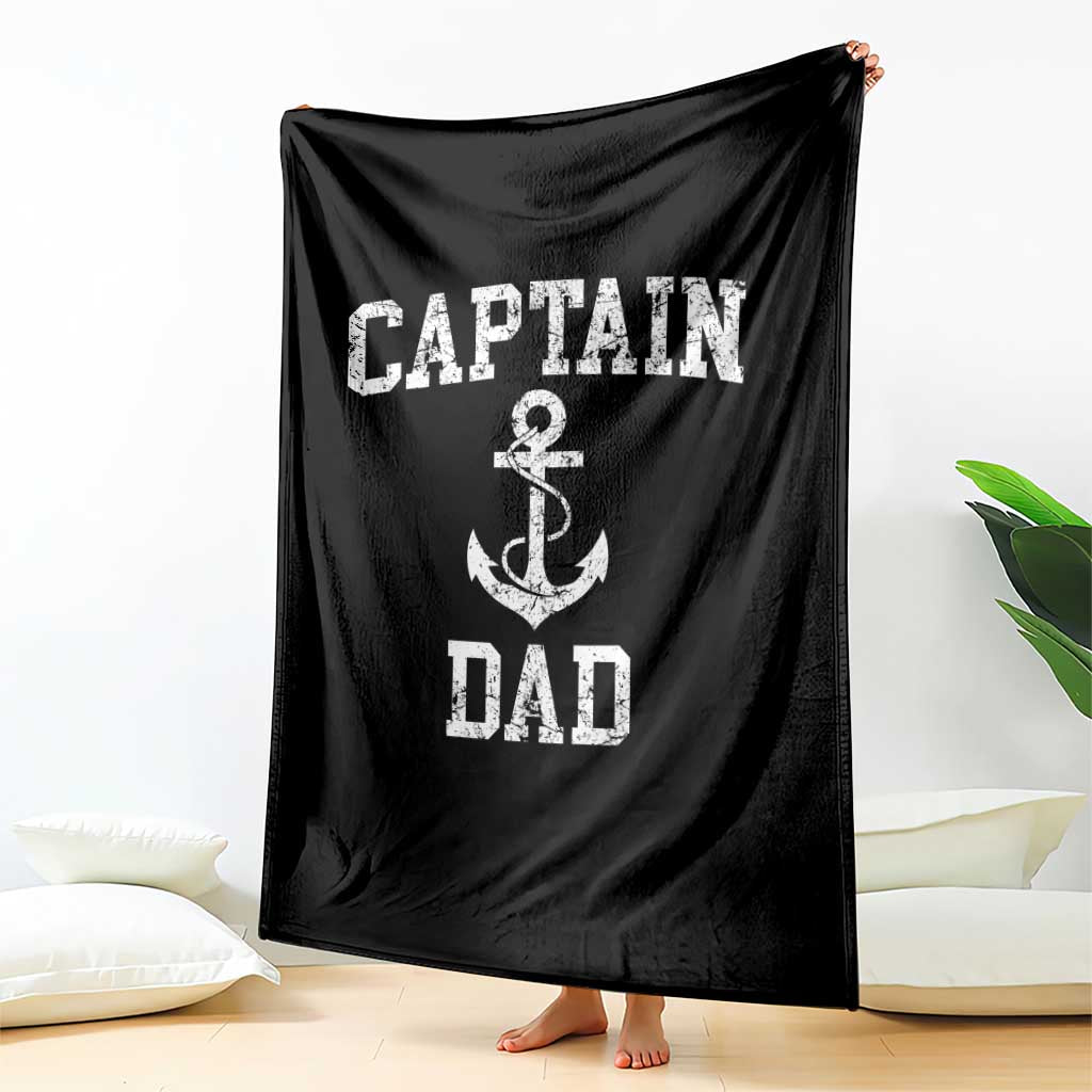 Captain Dad Throw Blanket Boat Pontoon Father Fishing Sailor