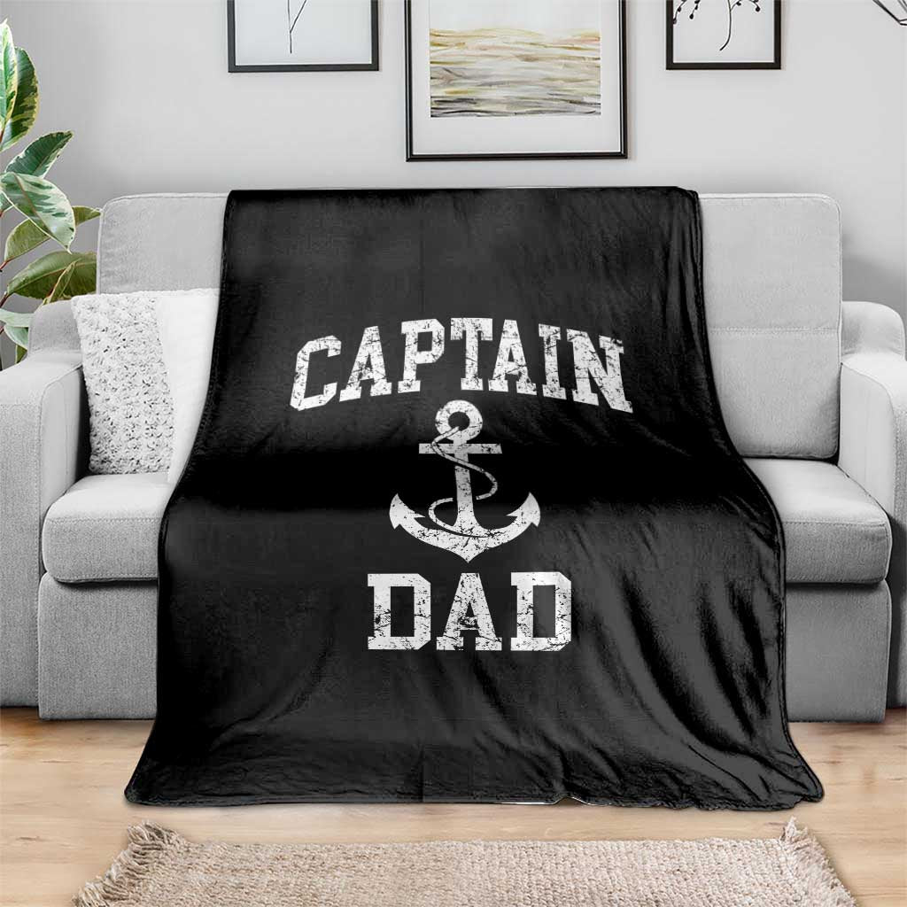 Captain Dad Throw Blanket Boat Pontoon Father Fishing Sailor