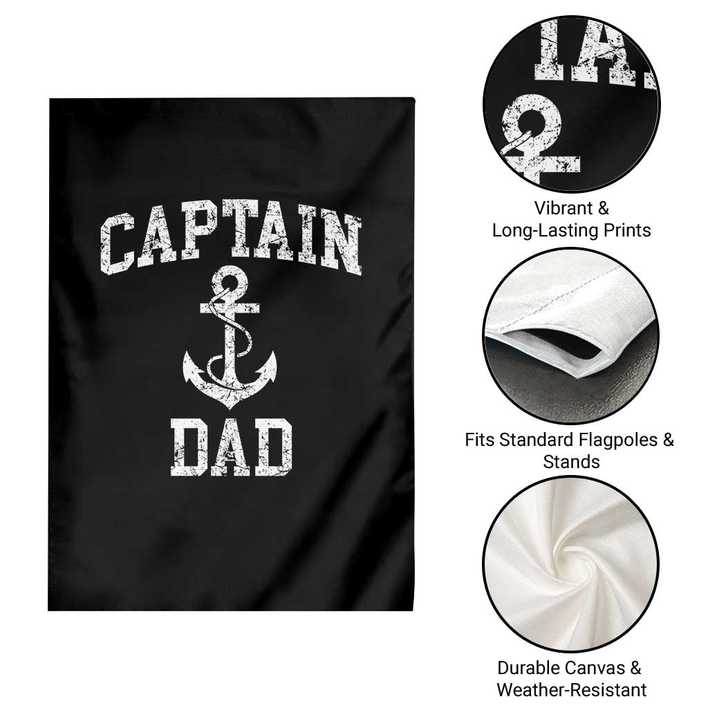 Captain Dad Garden Flag Boat Pontoon Father Fishing Sailor