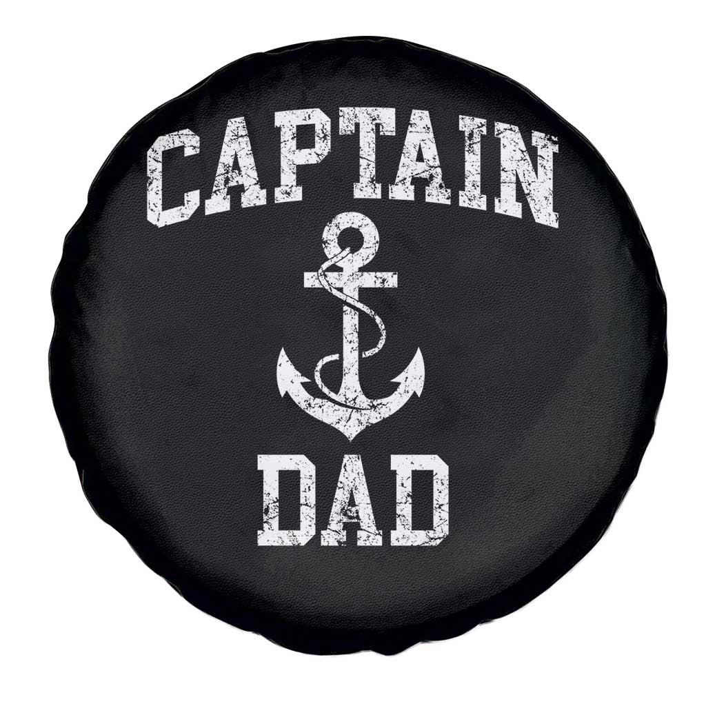 Captain Dad Spare Tire Cover Boat Pontoon Father Fishing Sailor