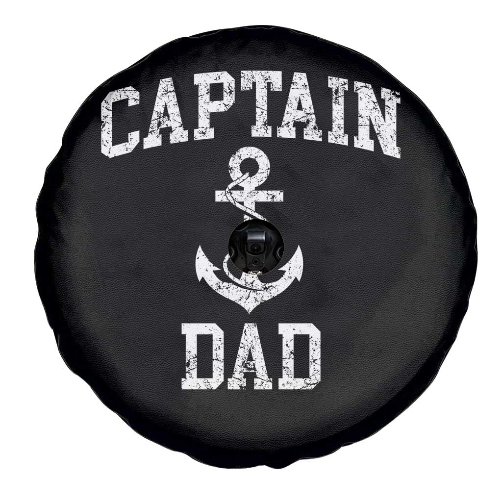 Captain Dad Spare Tire Cover Boat Pontoon Father Fishing Sailor