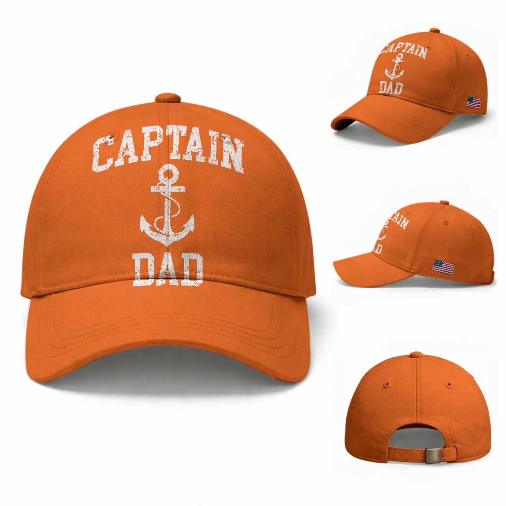 Captain Dad Baseball Cap Boat Pontoon Father Fishing Sailor