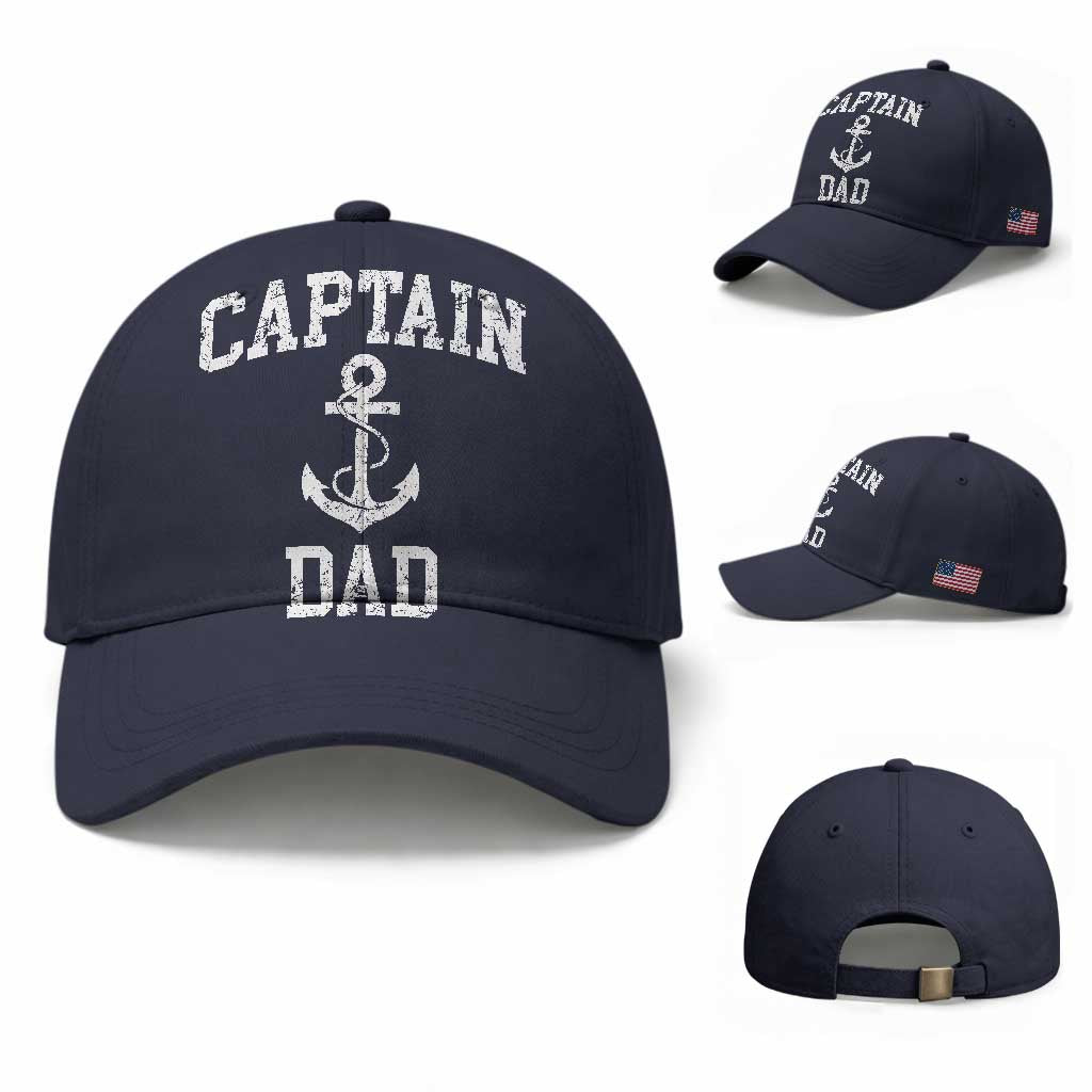 Captain Dad Baseball Cap Boat Pontoon Father Fishing Sailor