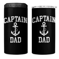 Captain Dad 4 in 1 Can Cooler Tumbler Boat Pontoon Father Fishing Sailor