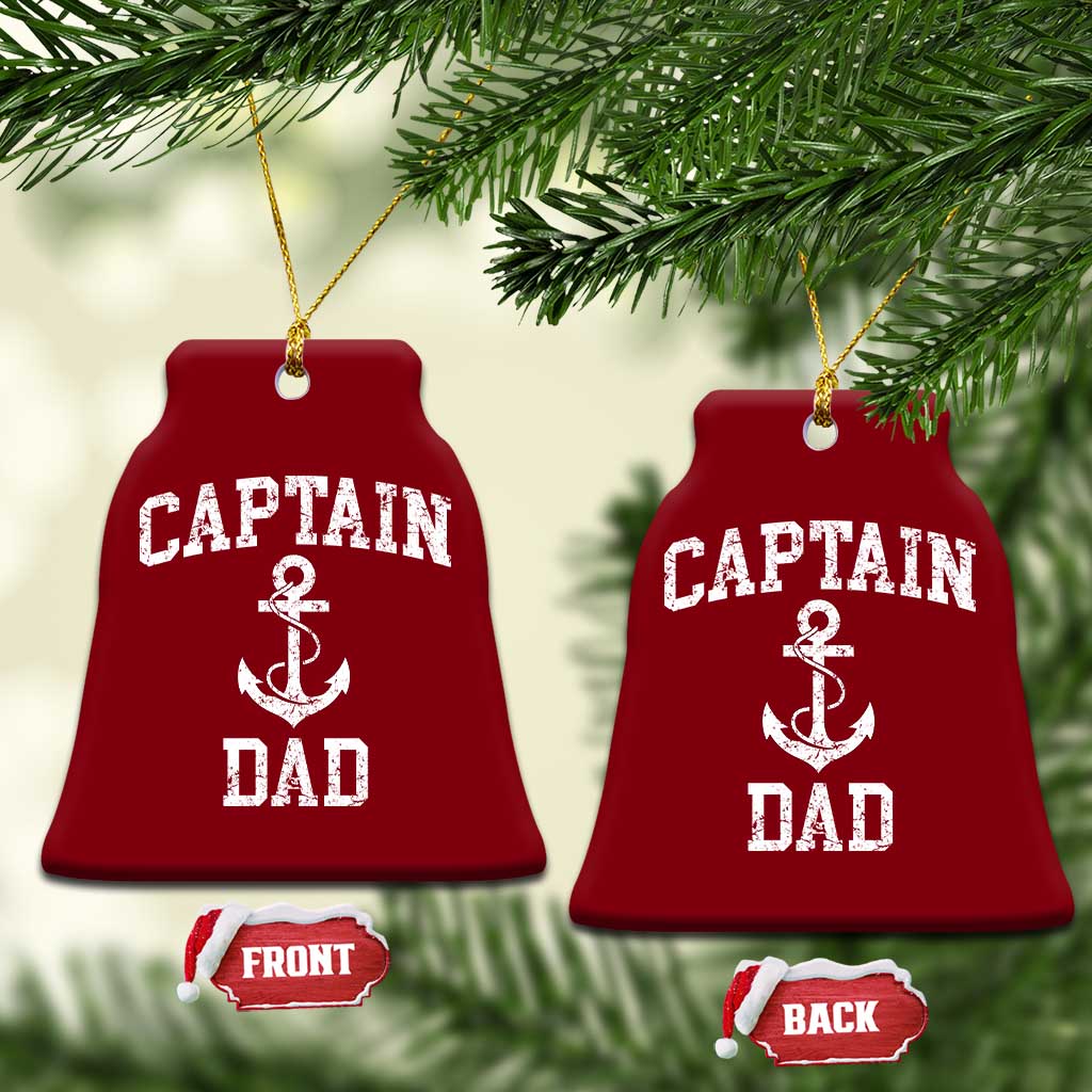 Captain Dad Ceramic Ornament Boat Pontoon Father Fishing Sailor