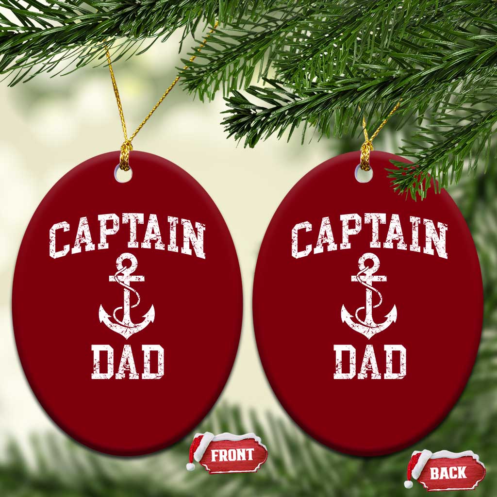 Captain Dad Ceramic Ornament Boat Pontoon Father Fishing Sailor