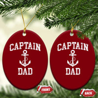 Captain Dad Ceramic Ornament Boat Pontoon Father Fishing Sailor