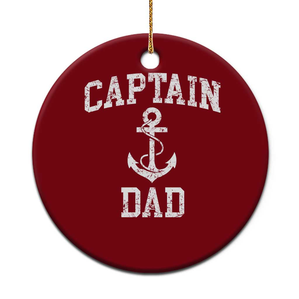 Captain Dad Ceramic Ornament Boat Pontoon Father Fishing Sailor