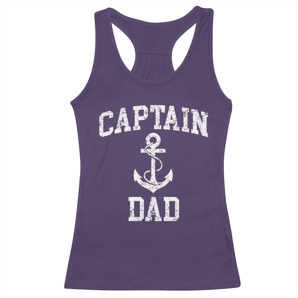 Captain Dad Racerback Tank Top Boat Pontoon Father Fishing Sailor