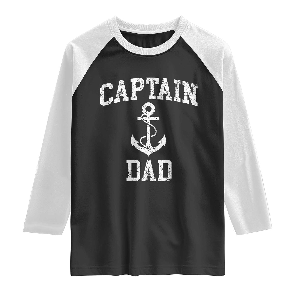 Captain Dad Raglan Shirt Boat Pontoon Father Fishing Sailor
