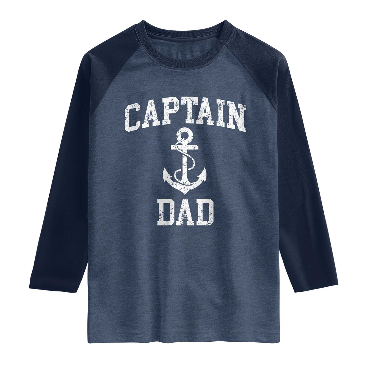 Captain Dad Raglan Shirt Boat Pontoon Father Fishing Sailor