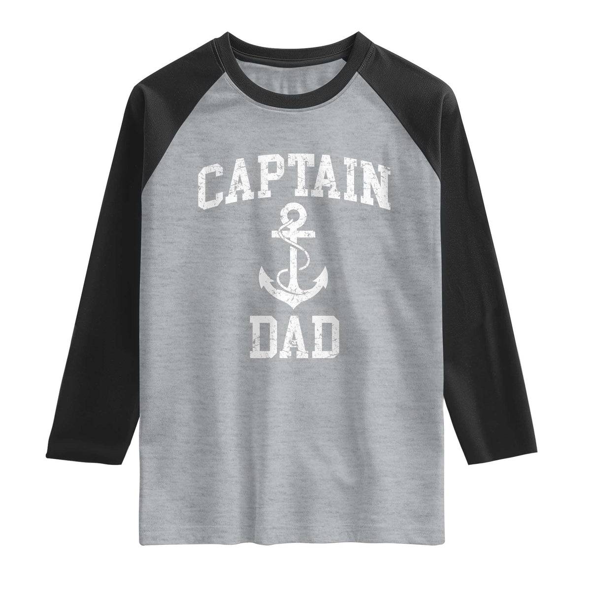 Captain Dad Raglan Shirt Boat Pontoon Father Fishing Sailor