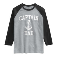Captain Dad Raglan Shirt Boat Pontoon Father Fishing Sailor