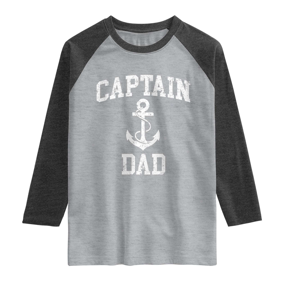 Captain Dad Raglan Shirt Boat Pontoon Father Fishing Sailor