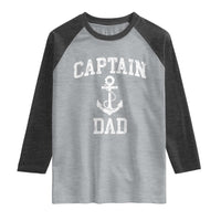 Captain Dad Raglan Shirt Boat Pontoon Father Fishing Sailor