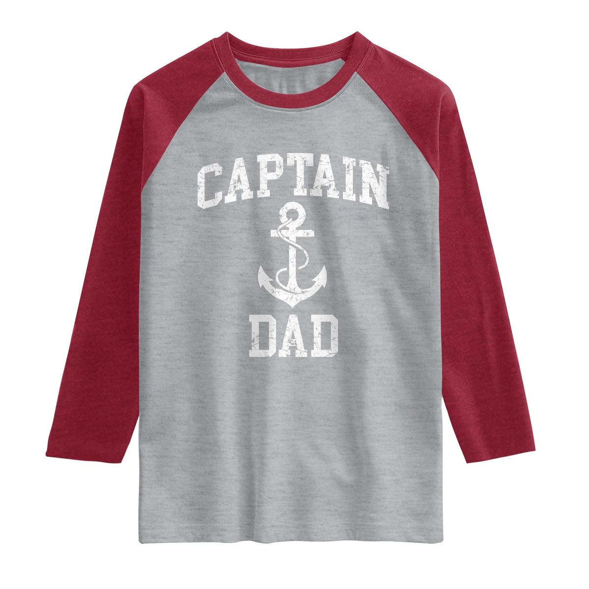 Captain Dad Raglan Shirt Boat Pontoon Father Fishing Sailor