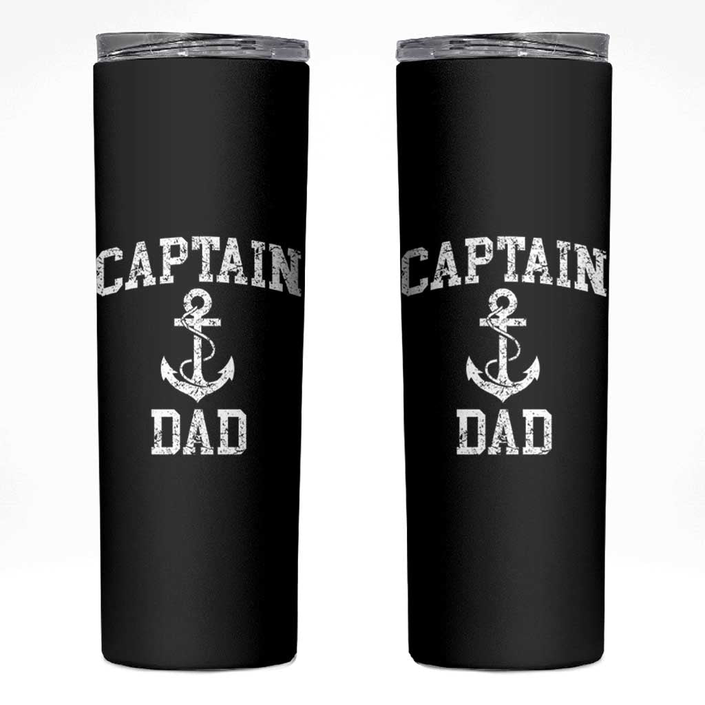 Captain Dad Skinny Tumbler Boat Pontoon Father Fishing Sailor