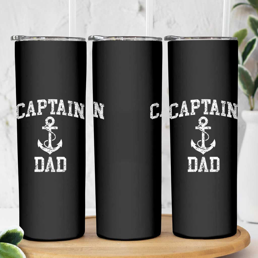 Captain Dad Skinny Tumbler Boat Pontoon Father Fishing Sailor