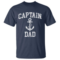 Captain Dad T Shirt Boat Pontoon Father Fishing Sailor