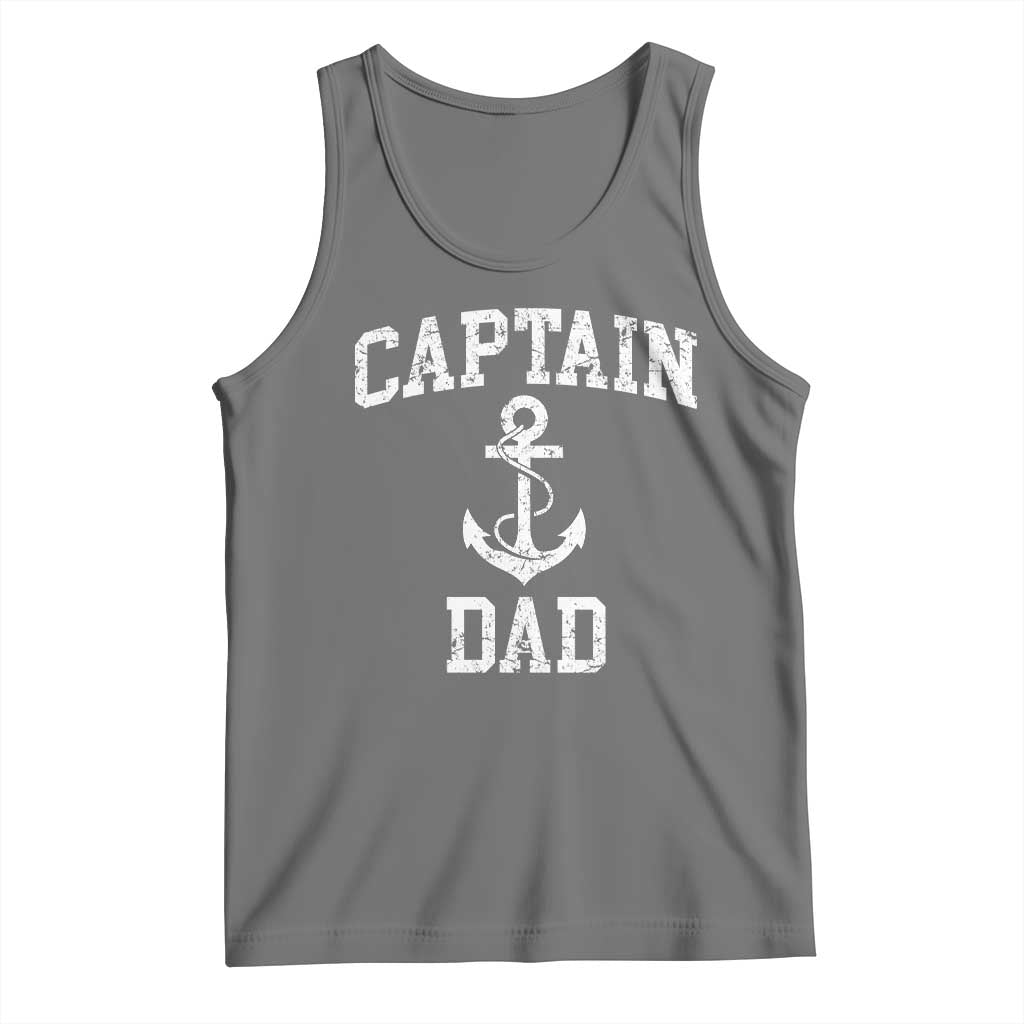 Captain Dad Tank Top Boat Pontoon Father Fishing Sailor