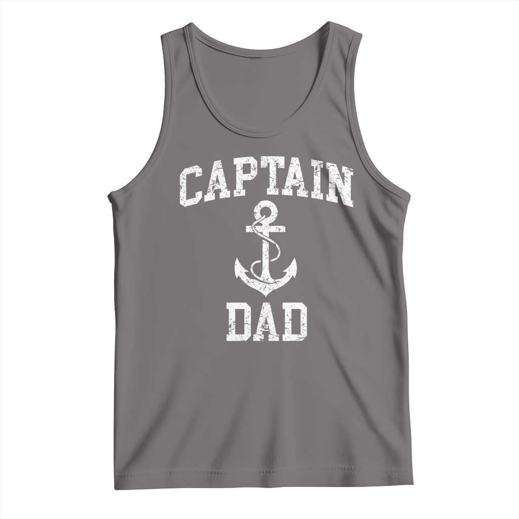Captain Dad Tank Top Boat Pontoon Father Fishing Sailor