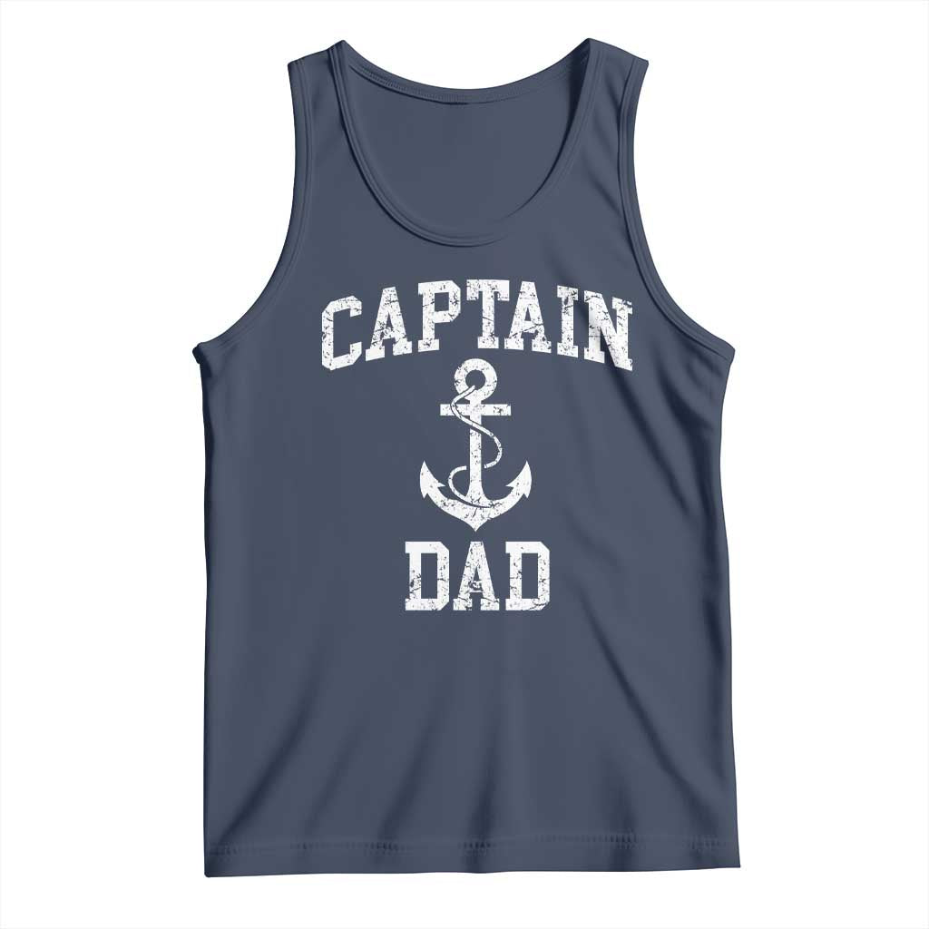 Captain Dad Tank Top Boat Pontoon Father Fishing Sailor