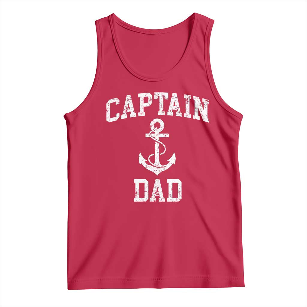 Captain Dad Tank Top Boat Pontoon Father Fishing Sailor
