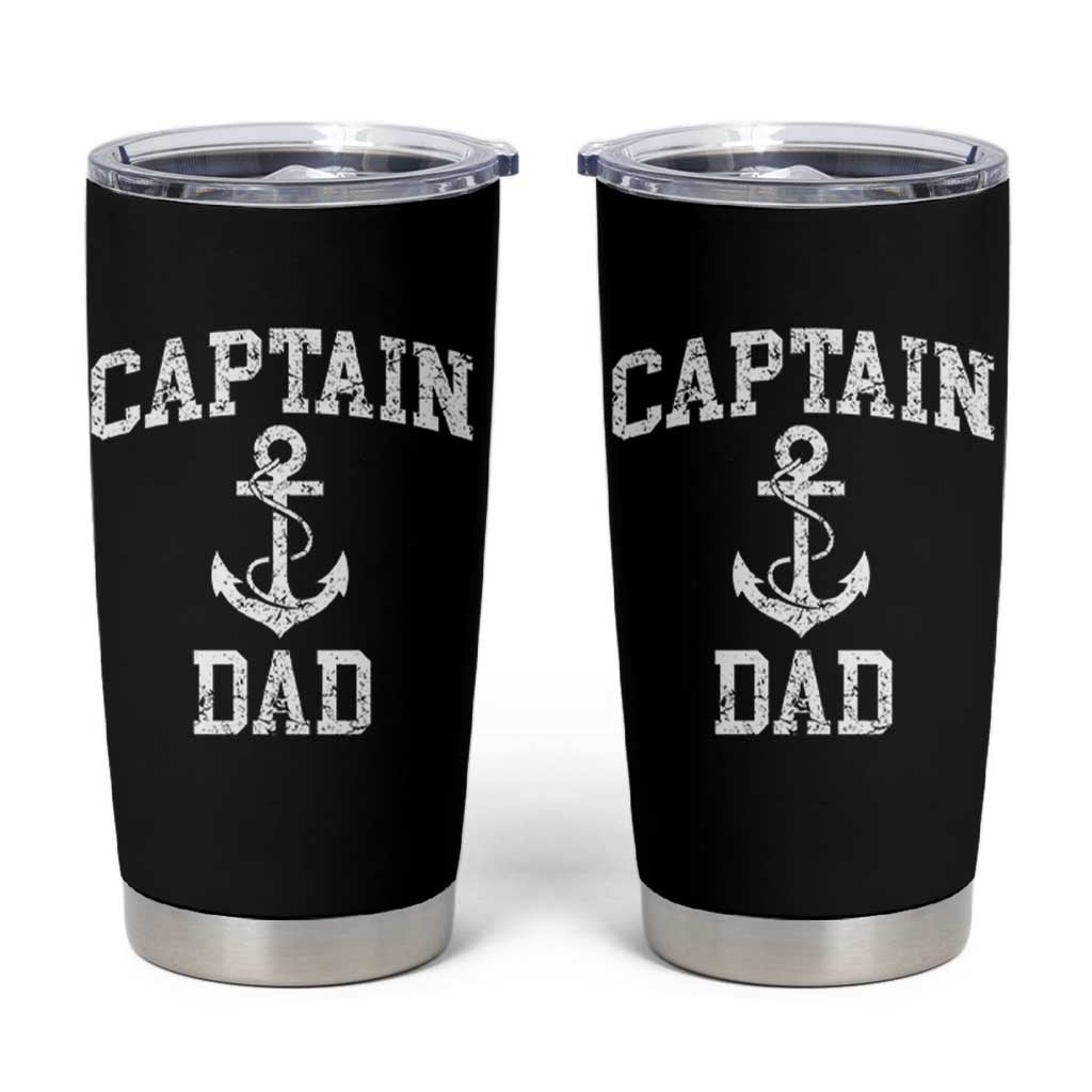 Captain Dad Tumbler Cup Boat Pontoon Father Fishing Sailor