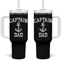 Captain Dad Tumbler With Handle Boat Pontoon Father Fishing Sailor