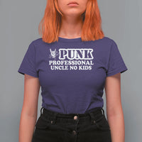 Funny Uncle T Shirt For Women Professional Uncle No Kids Rock Hand Sign - Wonder Print Shop