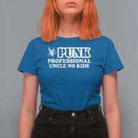 Funny Uncle T Shirt For Women Professional Uncle No Kids Rock Hand Sign - Wonder Print Shop