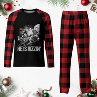 Funny Jesus Basketball Plaid Pajama Set He Is Rizzin Sport Player Meme - Wonder Print Shop