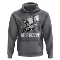 Funny Jesus Basketball Hoodie He Is Rizzin Sport Player Meme