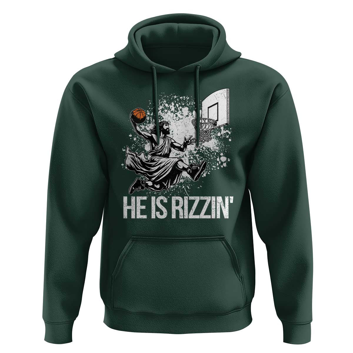 Funny Jesus Basketball Hoodie He Is Rizzin Sport Player Meme