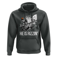 Funny Jesus Basketball Hoodie He Is Rizzin Sport Player Meme