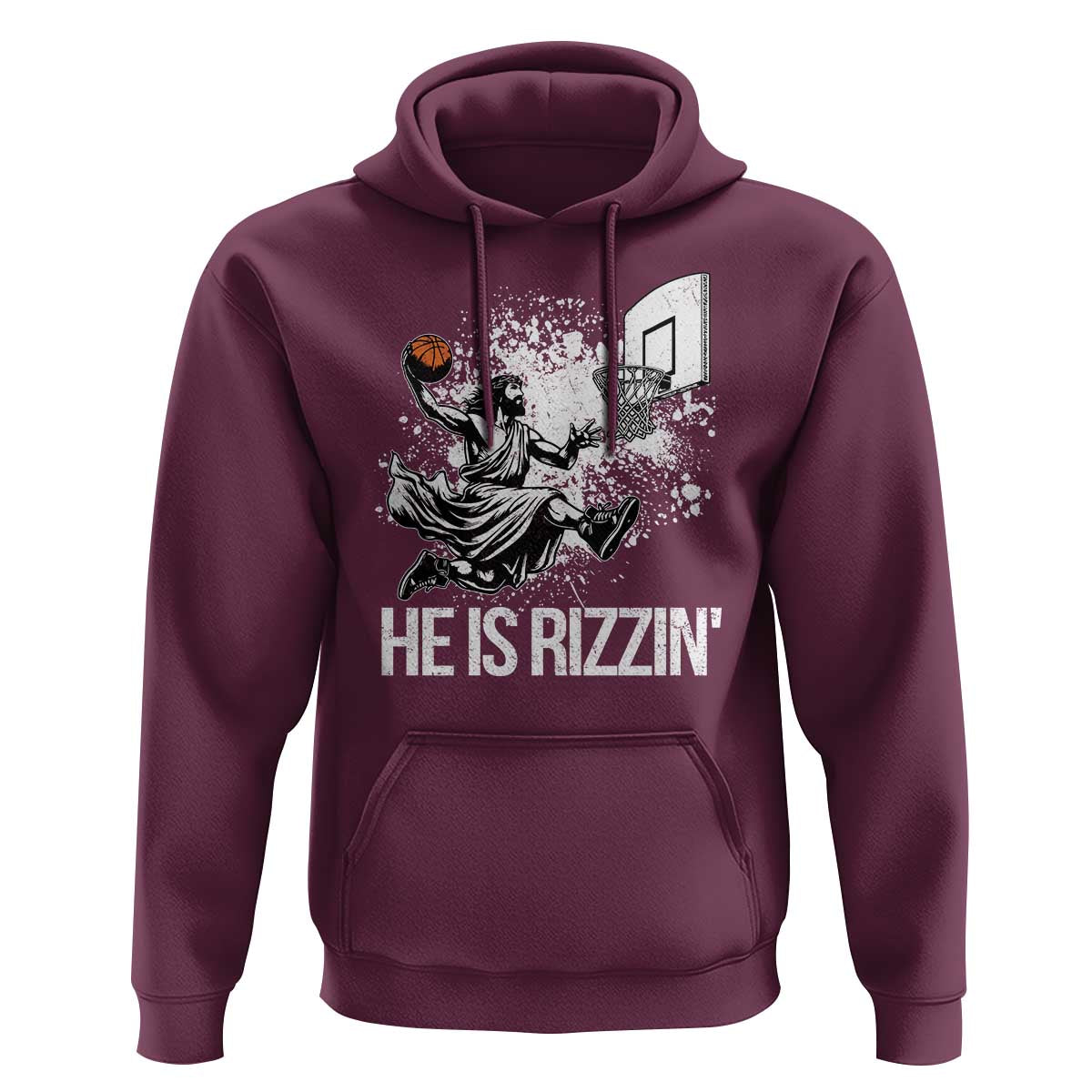 Funny Jesus Basketball Hoodie He Is Rizzin Sport Player Meme
