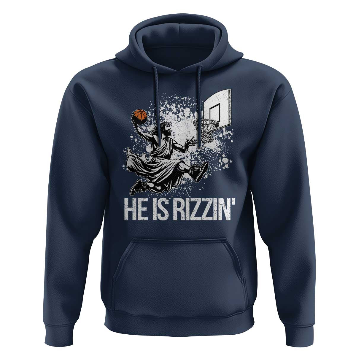 Funny Jesus Basketball Hoodie He Is Rizzin Sport Player Meme