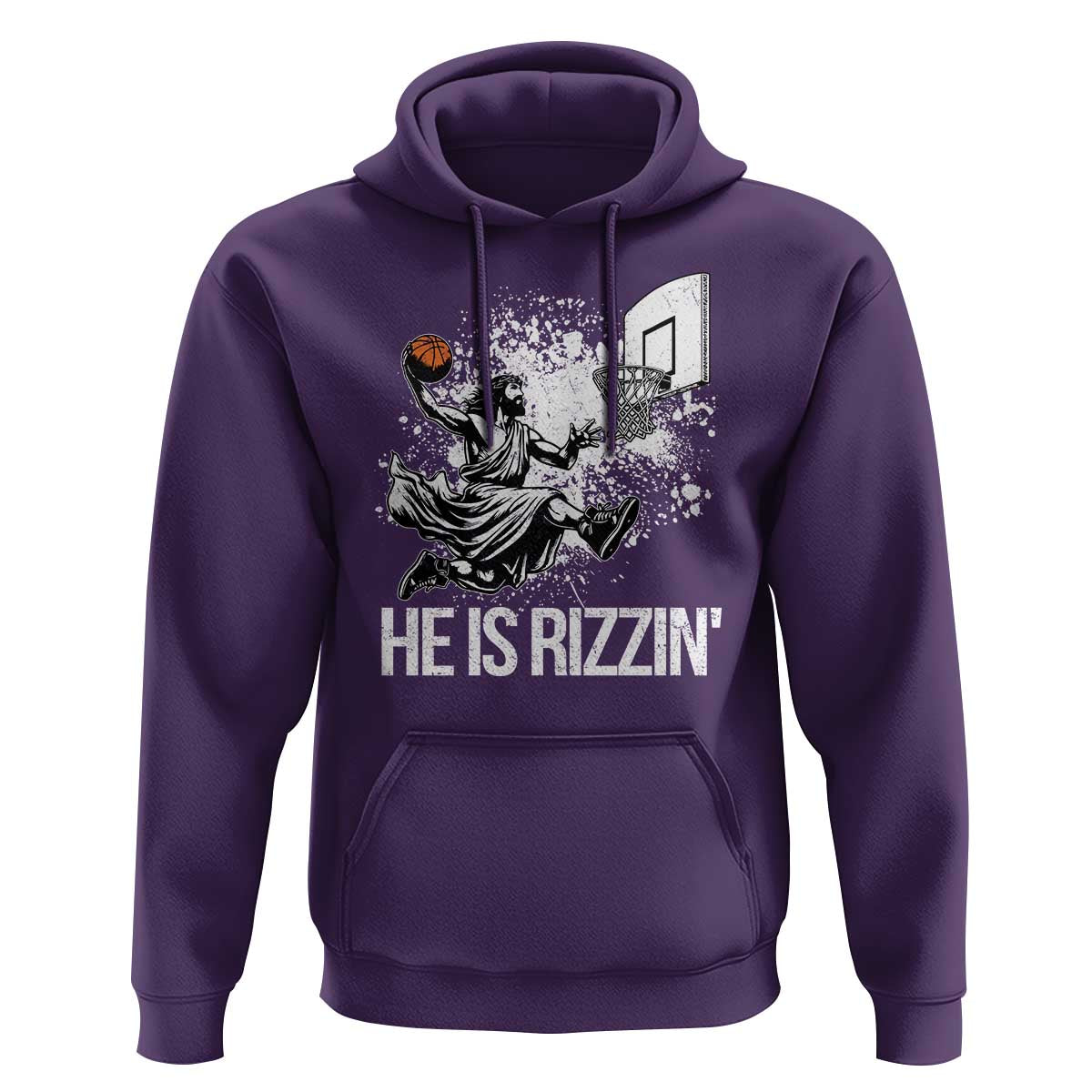Funny Jesus Basketball Hoodie He Is Rizzin Sport Player Meme