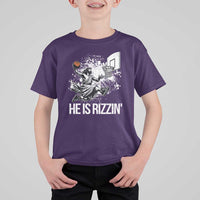 Funny Jesus Basketball T Shirt For Kid He Is Rizzin Sport Player Meme - Wonder Print Shop
