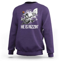 Funny Jesus Basketball Sweatshirt He Is Rizzin Sport Player Meme - Wonder Print Shop