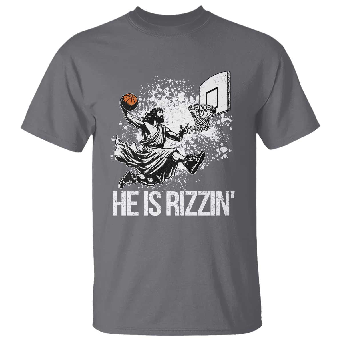 Funny Jesus Basketball T Shirt He Is Rizzin Sport Player Meme - Wonder Print Shop