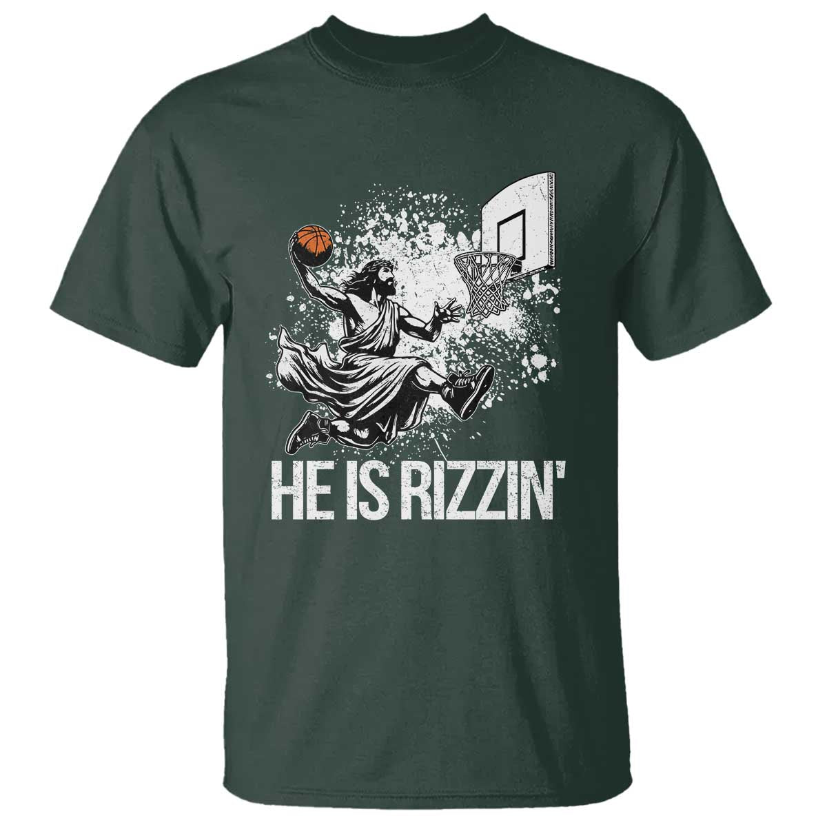 Funny Jesus Basketball T Shirt He Is Rizzin Sport Player Meme - Wonder Print Shop