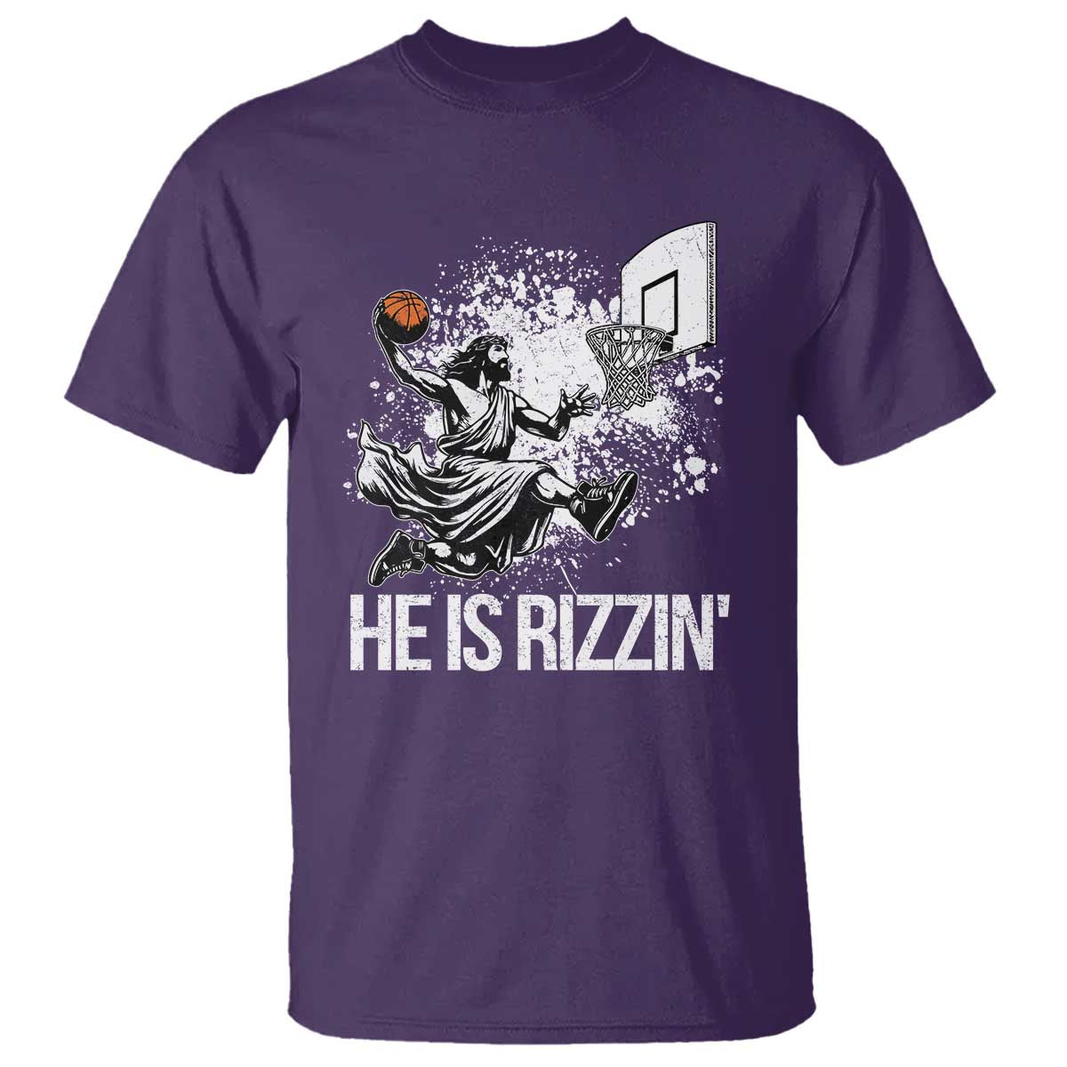 Funny Jesus Basketball T Shirt He Is Rizzin Sport Player Meme - Wonder Print Shop