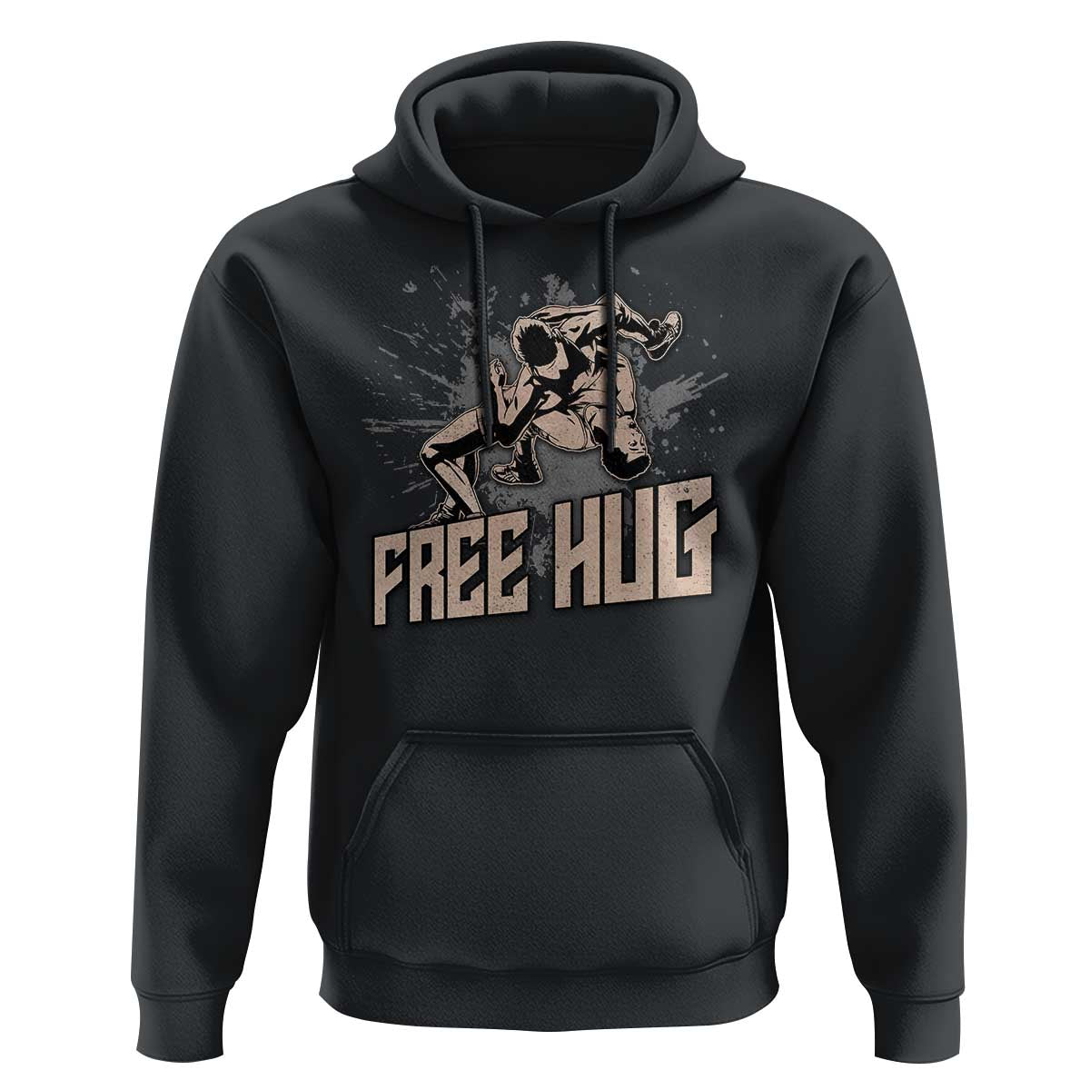 Funny Wrestling Hoodie Free Hug Vintage Wrestler - Wonder Print Shop