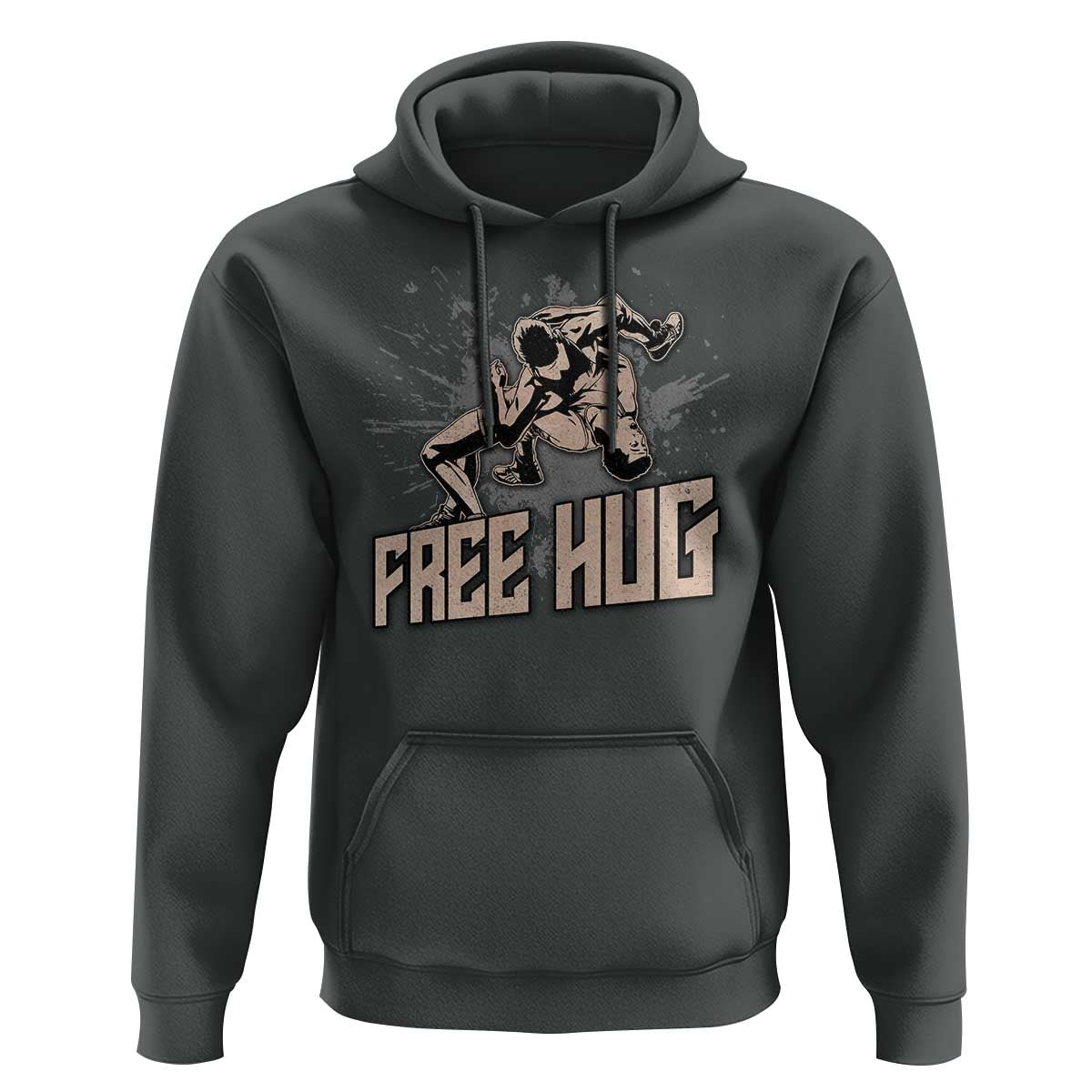 Funny Wrestling Hoodie Free Hug Vintage Wrestler - Wonder Print Shop