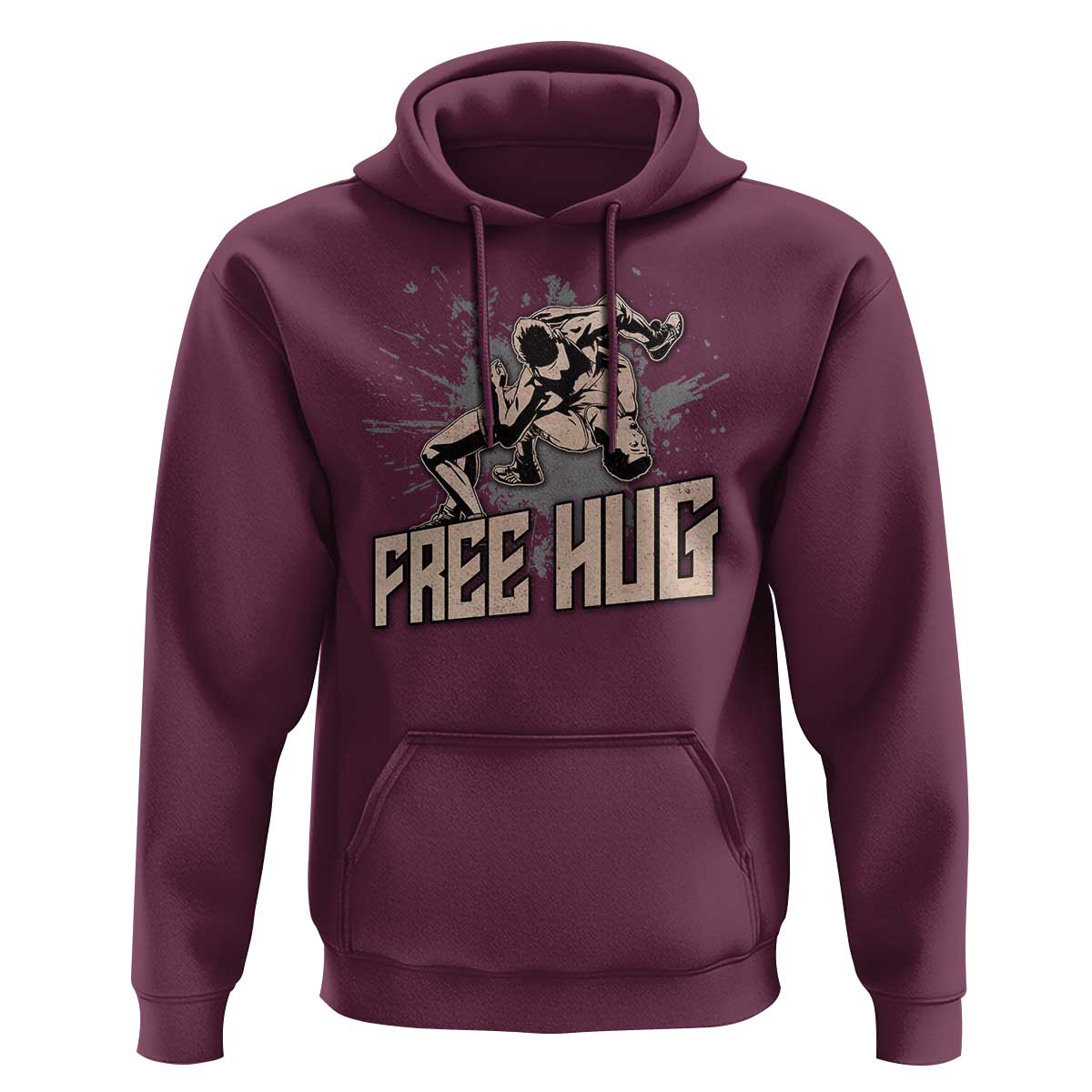 Funny Wrestling Hoodie Free Hug Vintage Wrestler - Wonder Print Shop