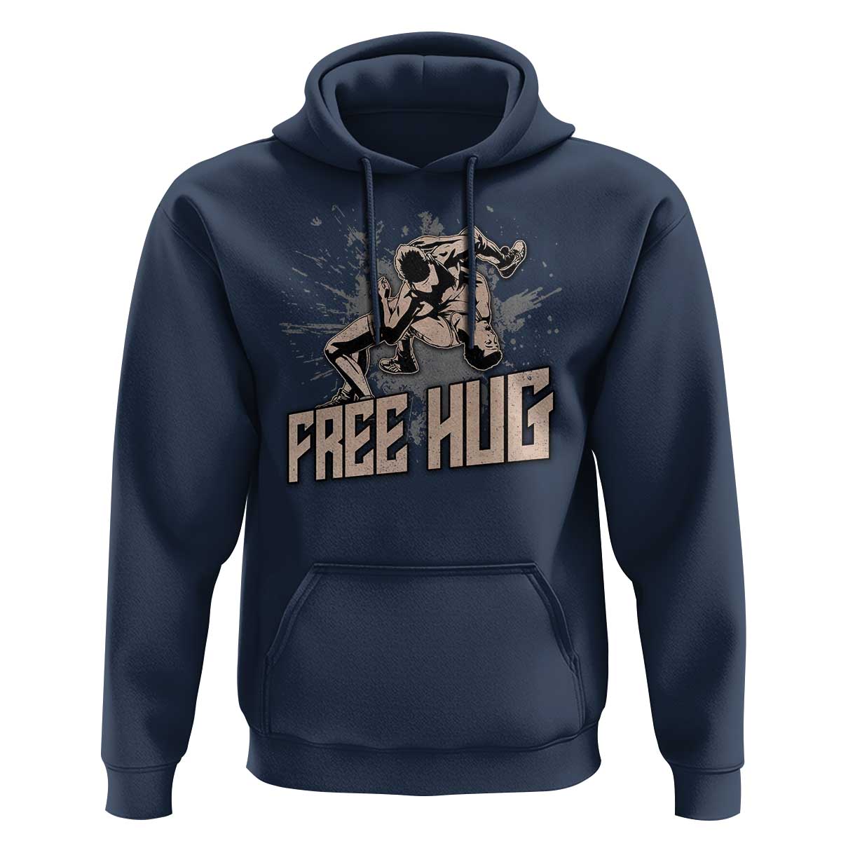 Funny Wrestling Hoodie Free Hug Vintage Wrestler - Wonder Print Shop