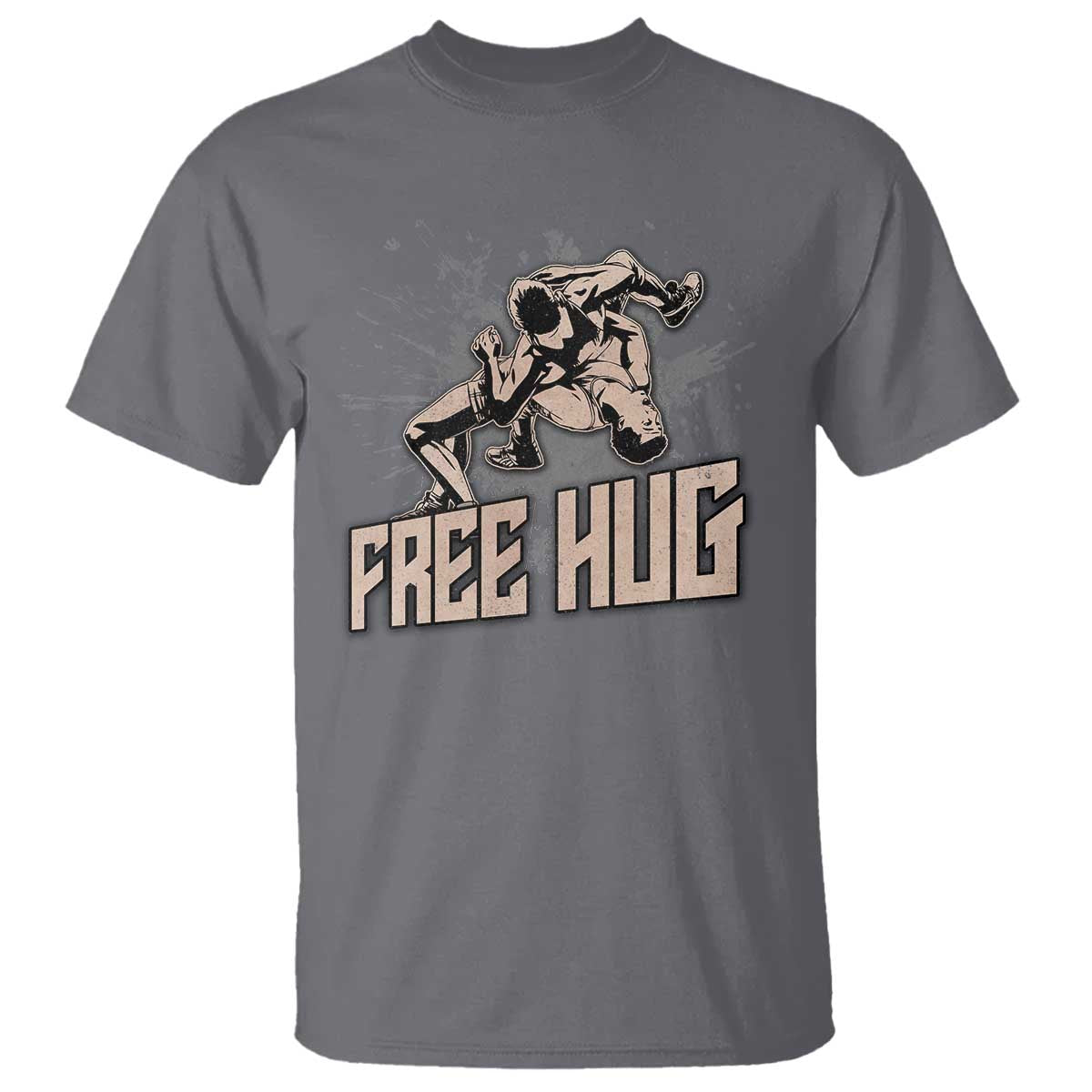 Funny Wrestling T Shirt Free Hug Vintage Wrestler - Wonder Print Shop
