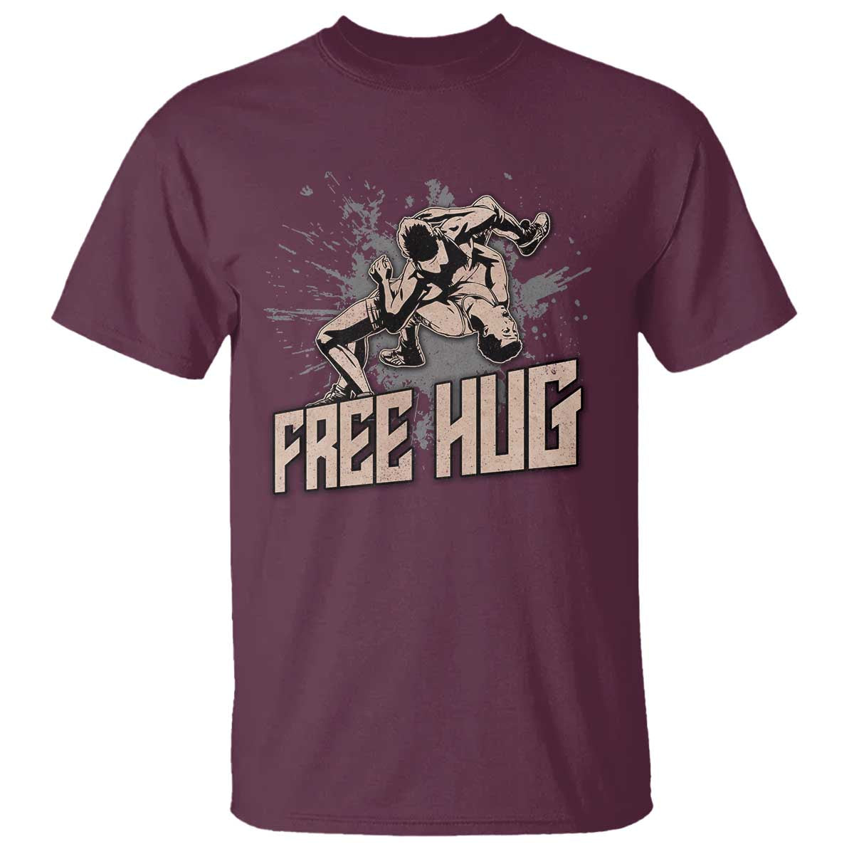 Funny Wrestling T Shirt Free Hug Vintage Wrestler - Wonder Print Shop